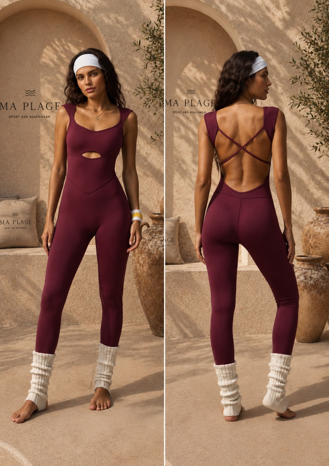Jumpsuit bordeaux elance
