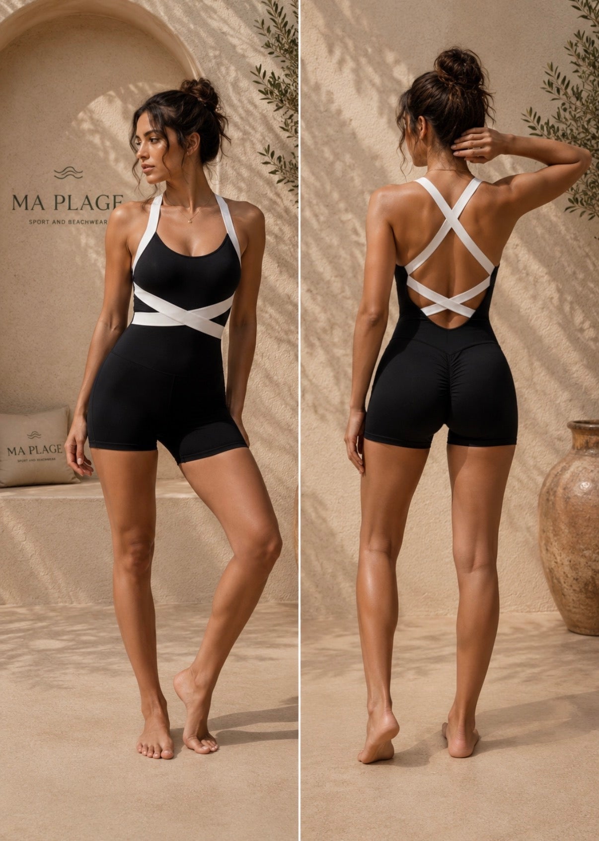 Jumpsuit short croisé